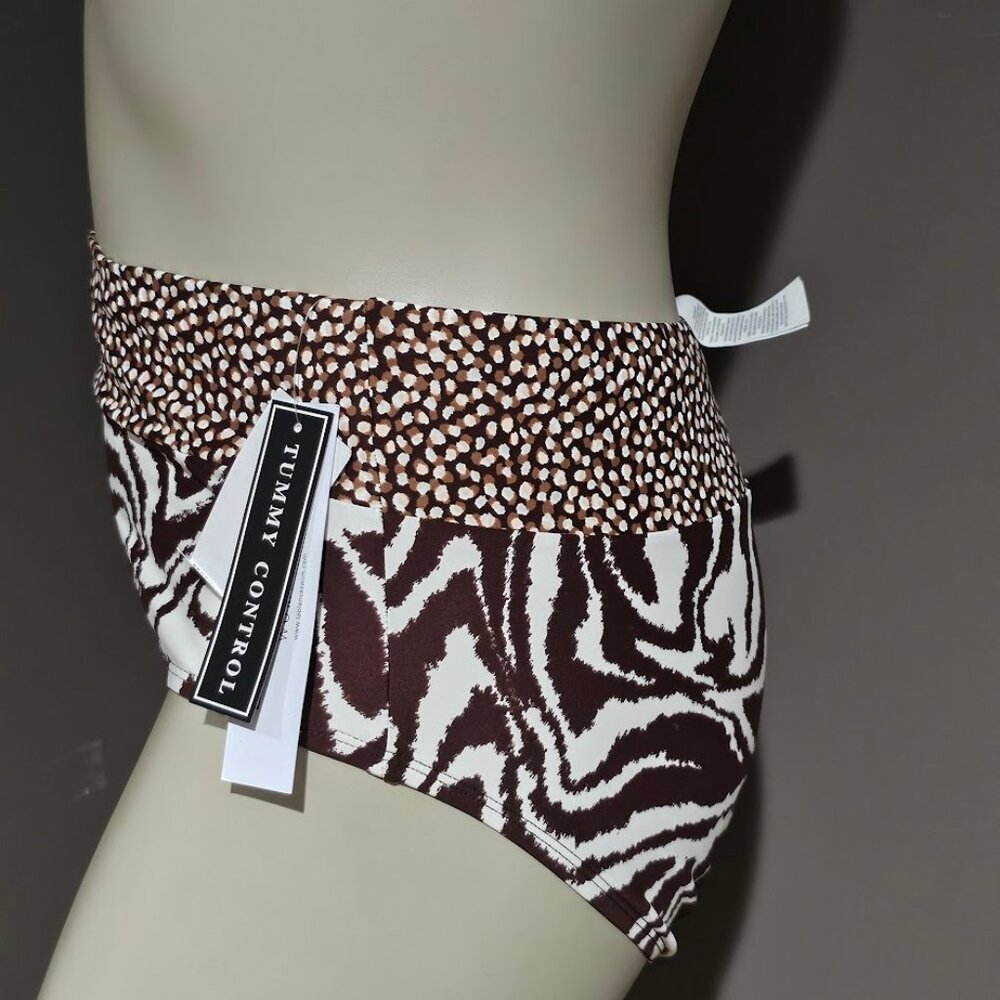 La Blanca Fierce Lines Crossover High-Waist Bikini Bottom - Picture 3 of 9